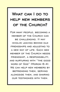 What can I do to help new members of the Church sm
